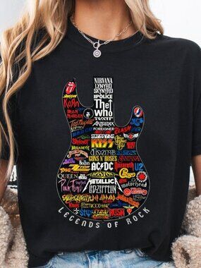 Legends of Rock T-Shirt Vintage Guitar Graphic Tee for Music Lovers 273
